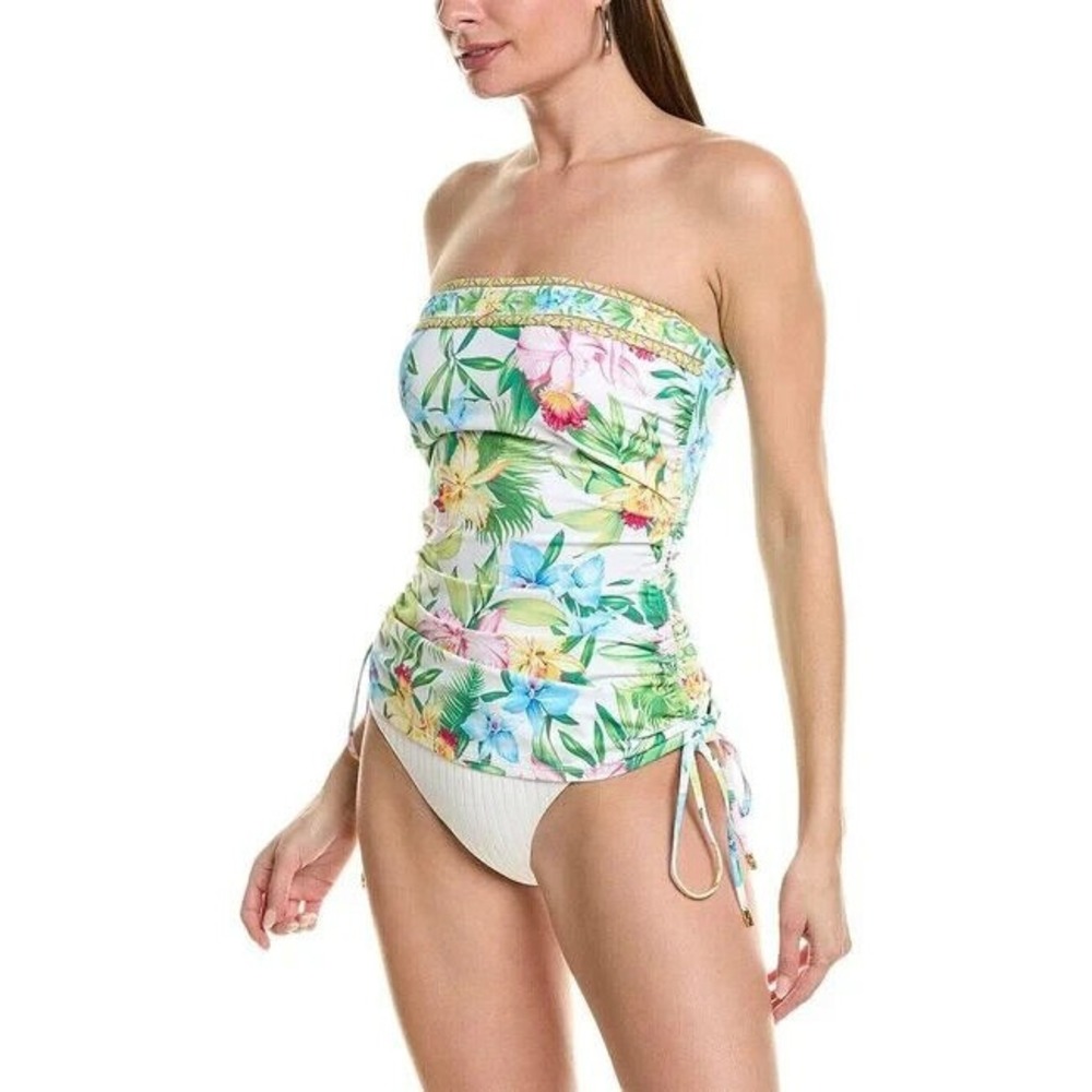 S/P  Tommy Bahamma Blue Orchid Garden Bandini Tankini Swimsuit Hawaiian Tropical